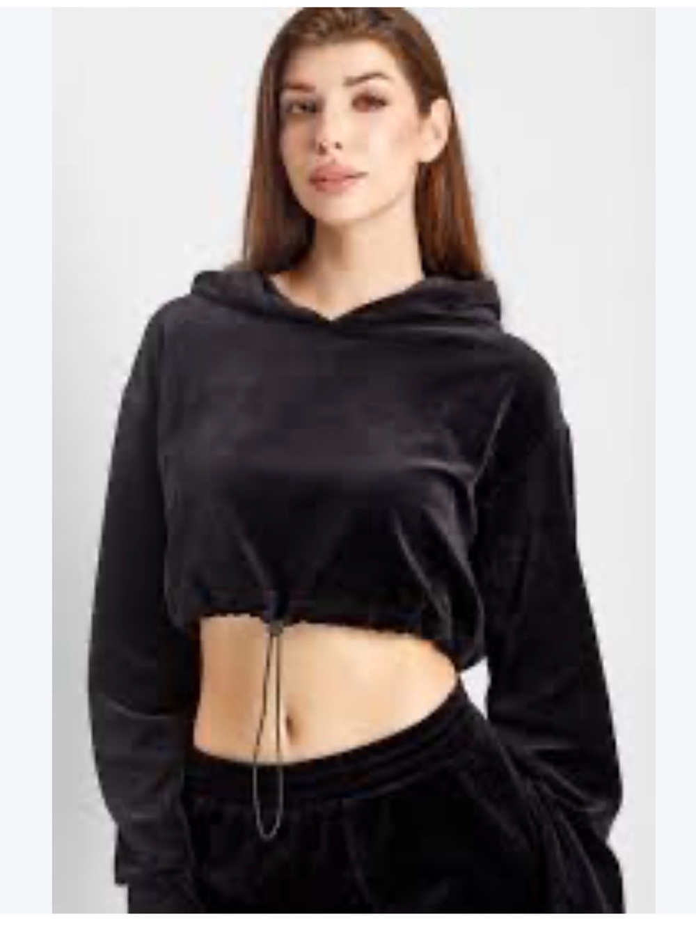 Plush Teddy Hoodie Jacket in Black